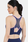Zelocity Medium Impact Super Soft Sports Bra with Removable Padding - Navy Peony — thumbnail 2